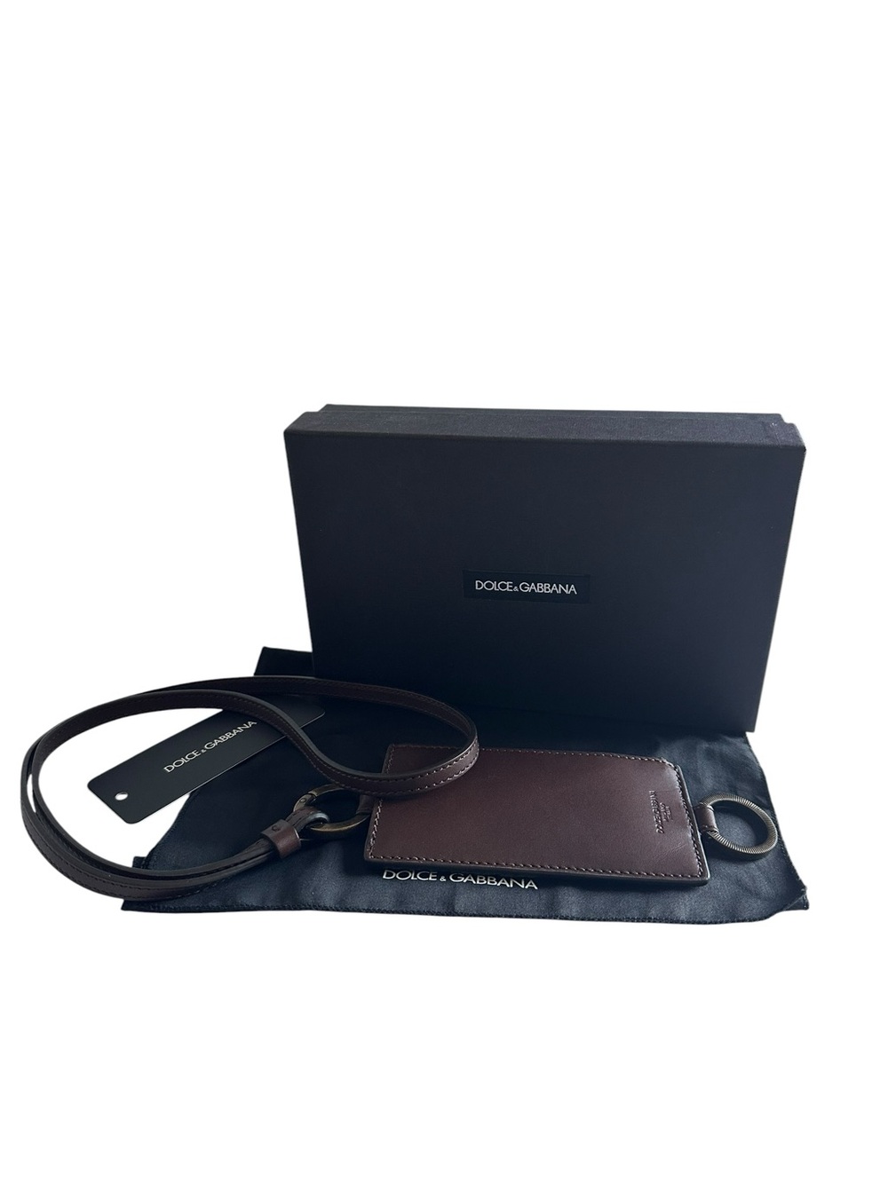 Dolce & Gabbana Brown Leather Wristlet with Gold Hardware - Picture 8 of 11